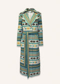 Long coat in aquamarine