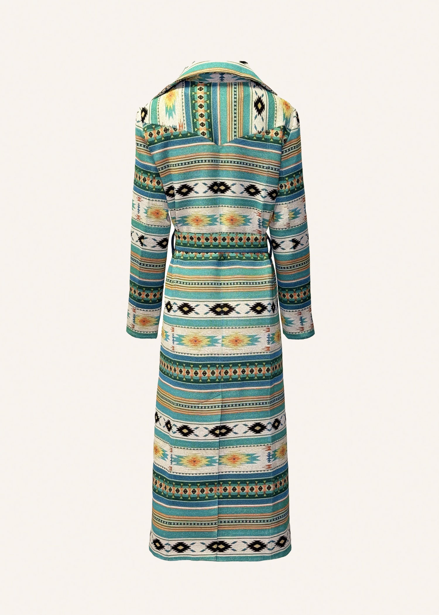 Long coat in aquamarine