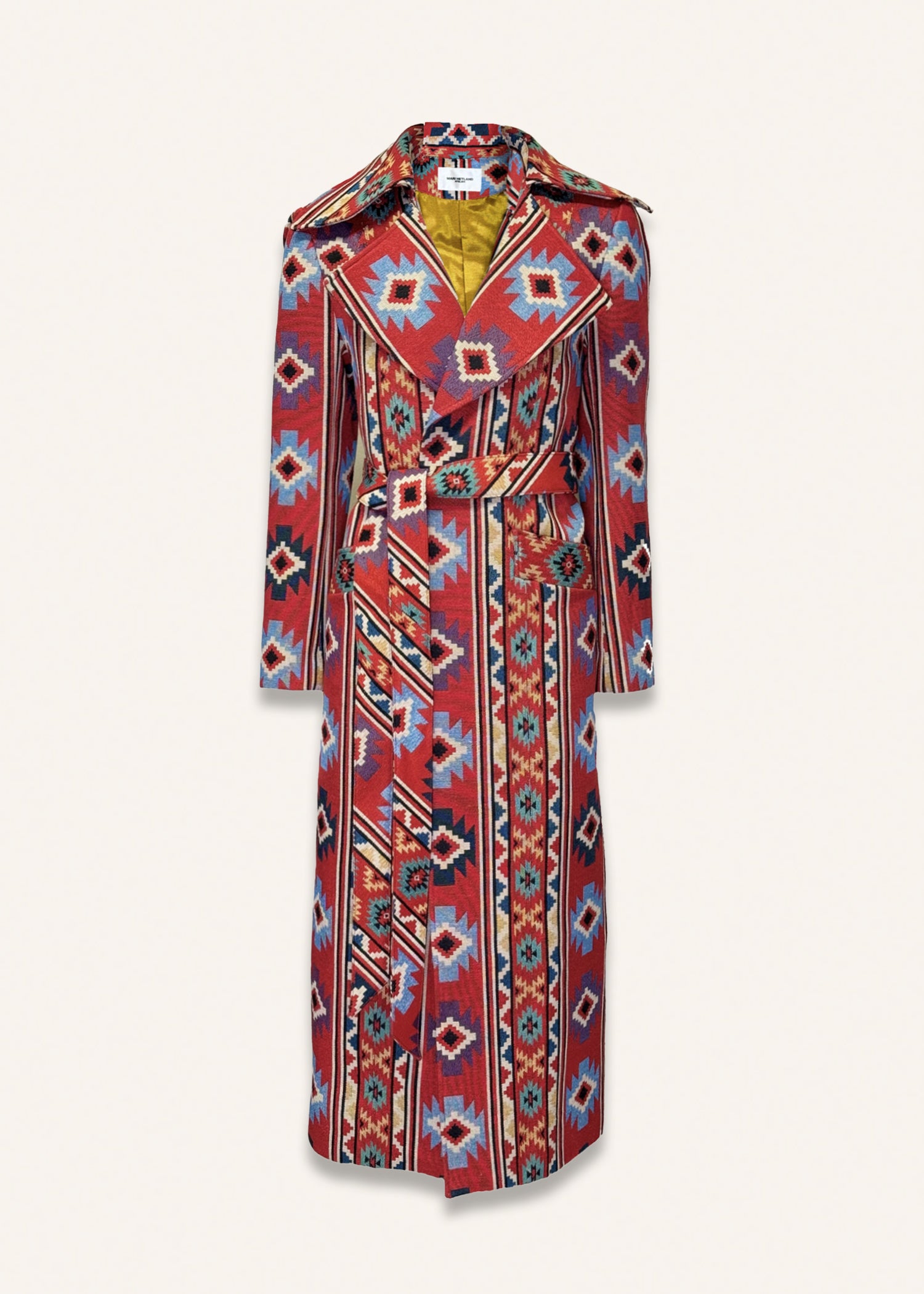 Long coat in chilli red