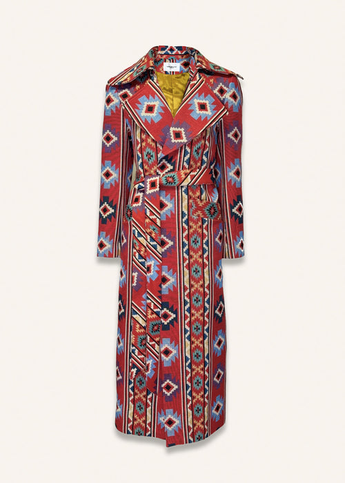 Long coat in chilli red