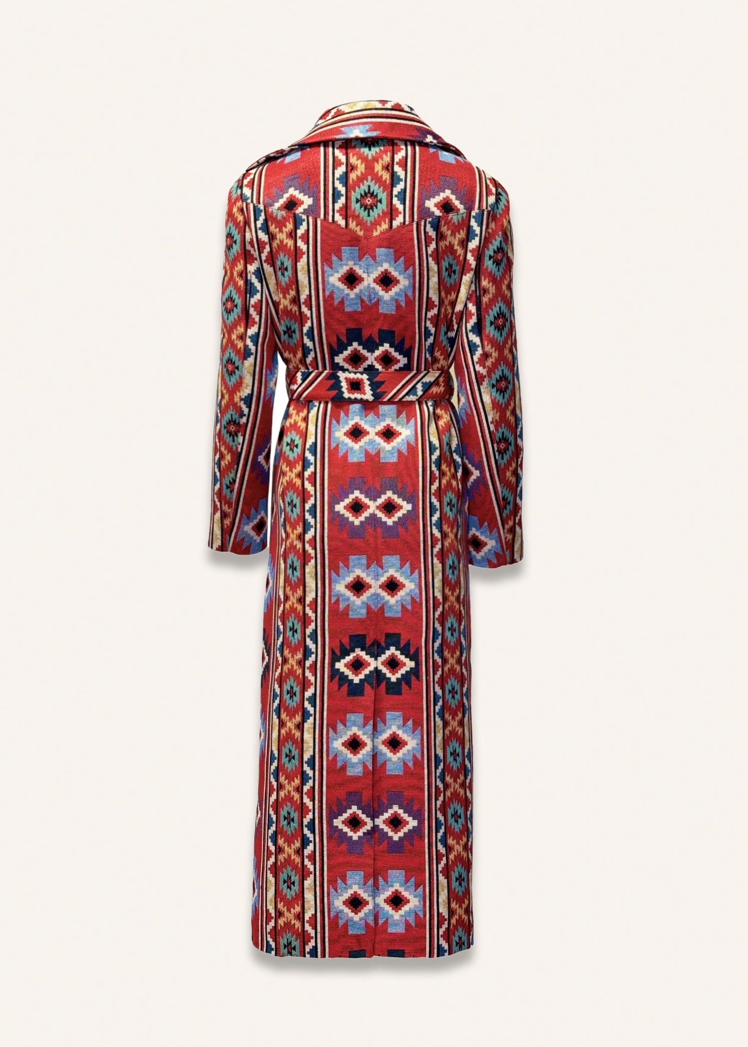 Long coat in chilli red