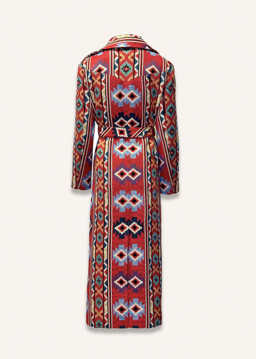 Long coat in chilli red