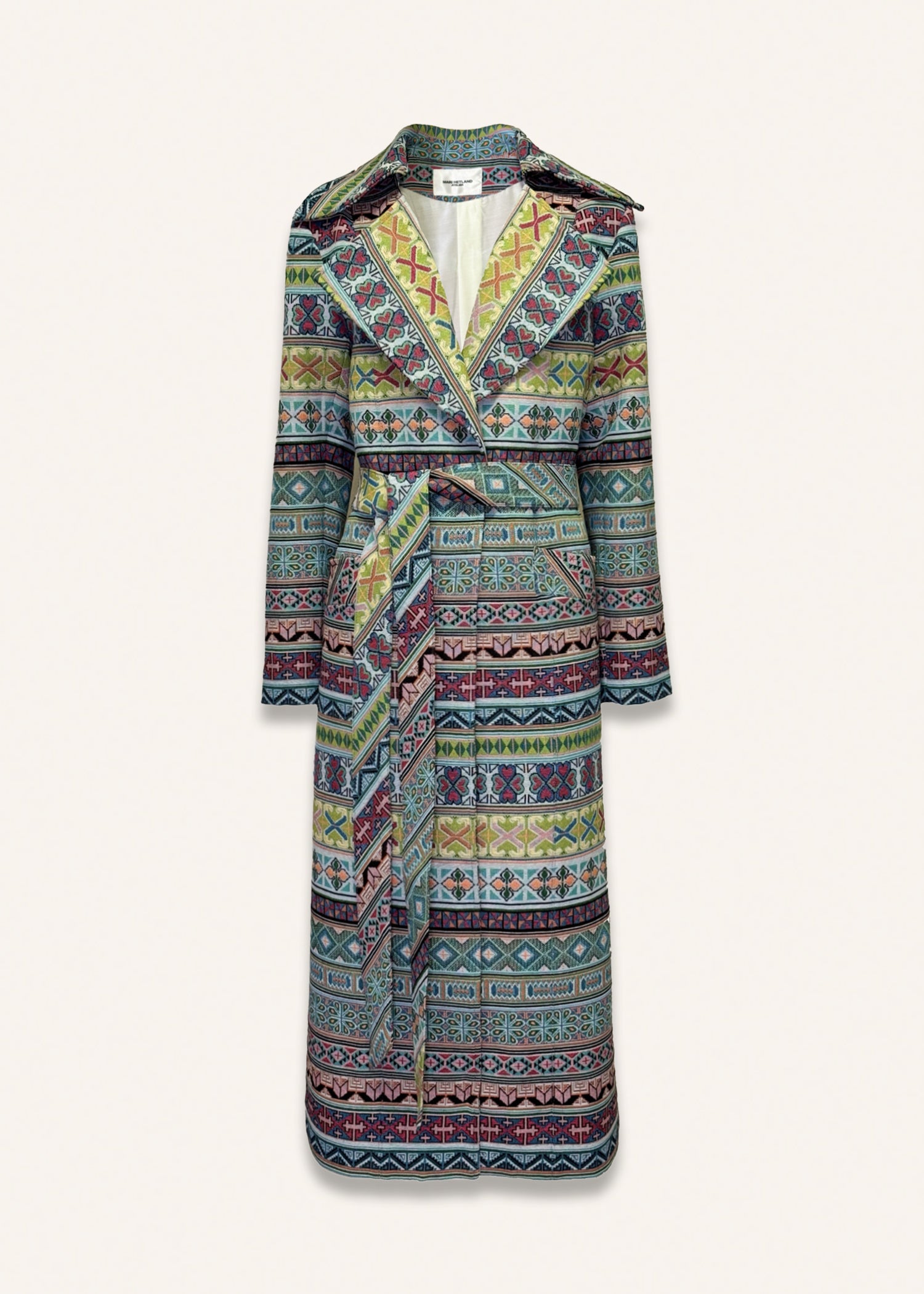 Long coat in sun-washed mosaic