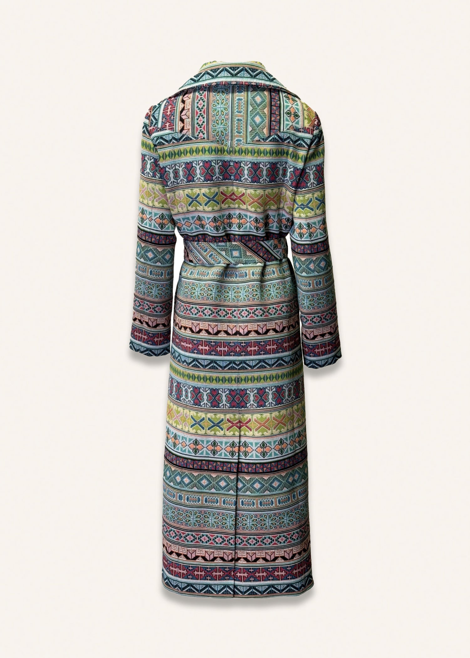 Long coat in sun-washed mosaic