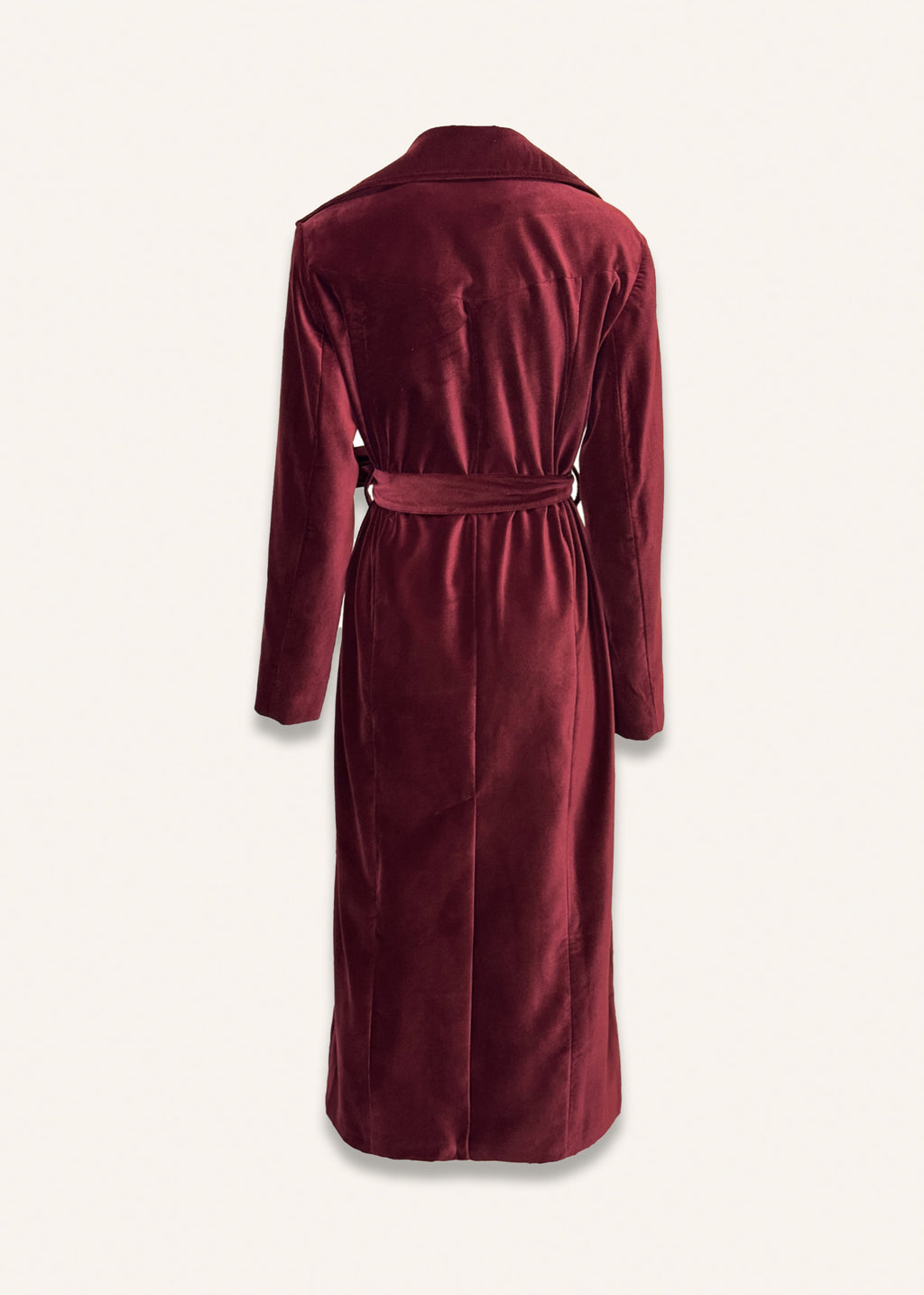 Long coat in wine red
