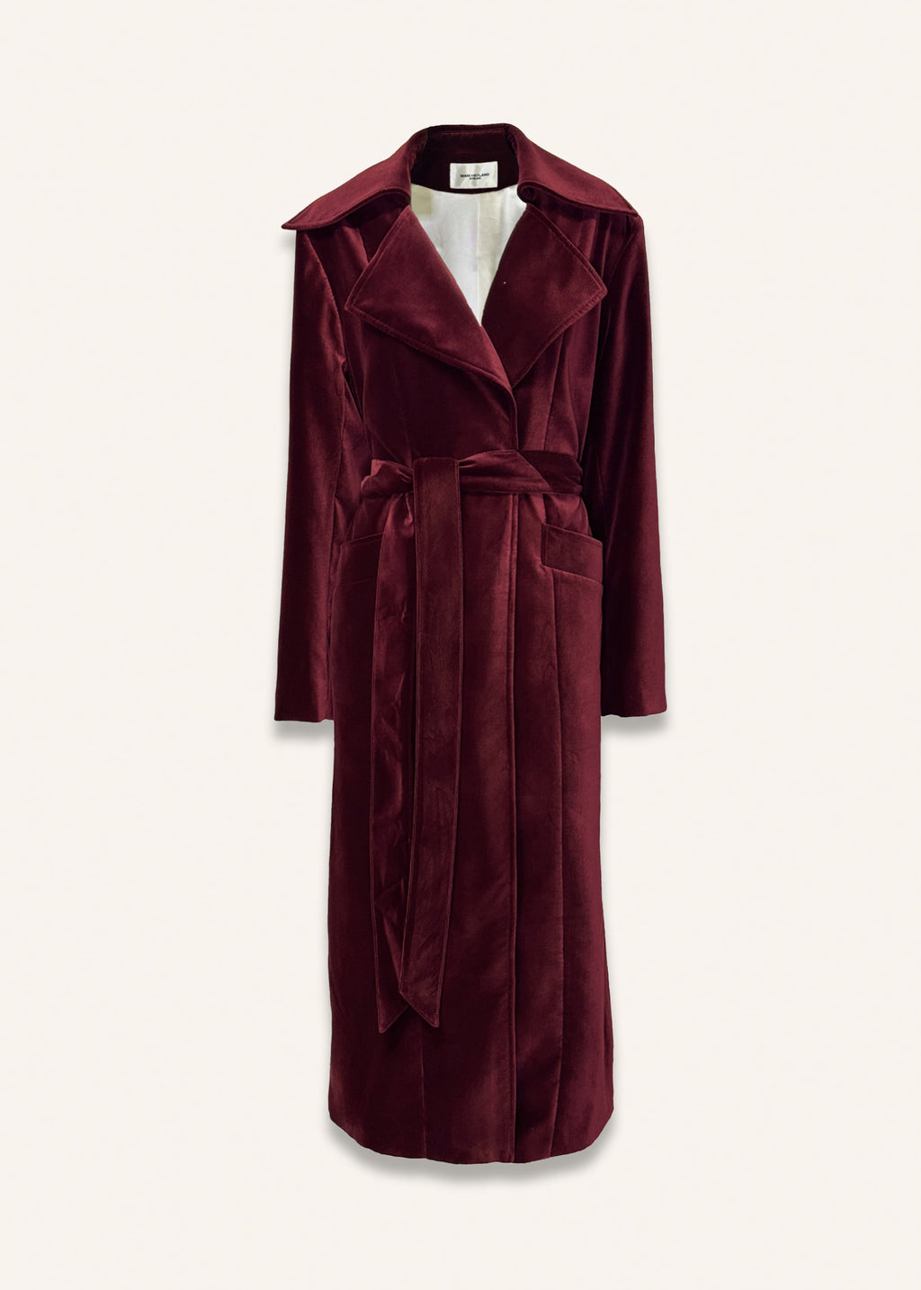 Long coat in wine red