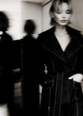 Long midnight blue denim coat