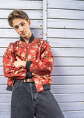 Bomber jacket in rouge